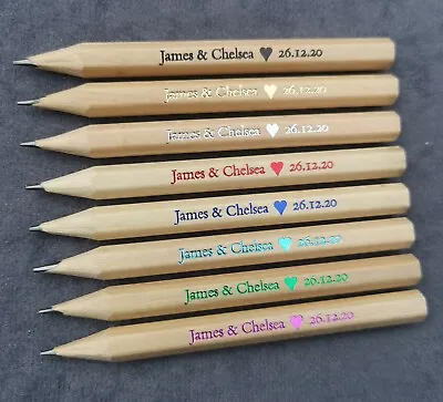 £220 • Buy Personalised Printed Mini Pencils Wooden HB Short Half Length Size Golf Weddings