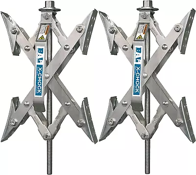 $79.74 • Buy 2 Trailer Camper Rv X-Chock Wheel Stabilizer 1 Ratchet Handle Tire Locking Chock