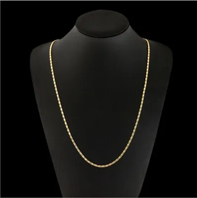 Womens Ladies Curb Necklace Chain Pendant Gold Silver Jewellery Men Wedding Gift • £3.49