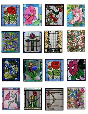 Dollhouse Miniature 1:12 Stained Glass Windows Clear Window Stickers #2 • $9.49