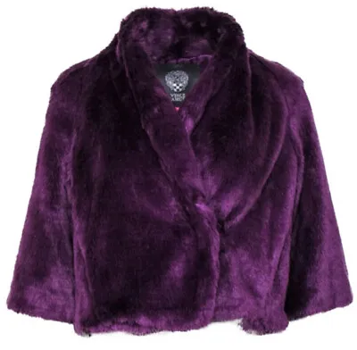 Vince Camuto - Purple Faux Fur Plush Cropped Jacket Sz XS • $20