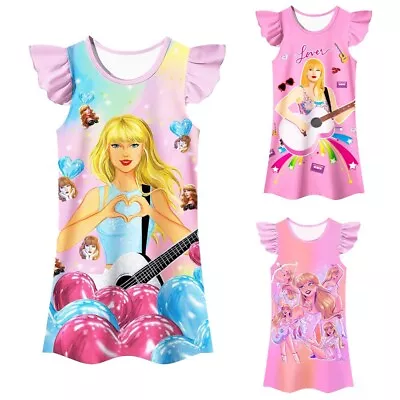 Taylor  Swiftie Girls Kids Nightgown Pajamas Sleepwear Dress Gift • $10.99