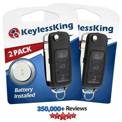 2x Keyless Entry Remote Car Flip Key Fob Control For Volkswagen VW NBG010180T • $21.95