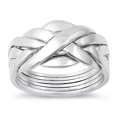 NEW! Sterling Silver 925 SILVER RING PUZZLE DESIGN SIZES 6-10 • $28.88