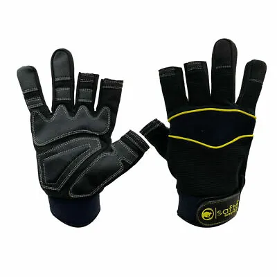 Forefinger & Thumb Finger-less Safety Mechanic Work Gloves Reinforced Grip  • £100