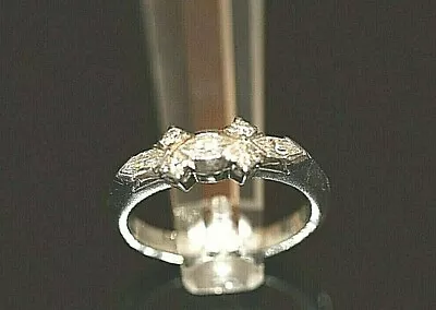 *1950 VINTAGE*  90% Platinum  .48CT TW Diamond  Wedding Band  Ring Size 6 1/4 • $599