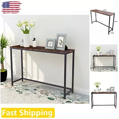 Chic Rustic Brown Sofa Table With Open Design - Stylish Hallway Accent Furniture • $99.99