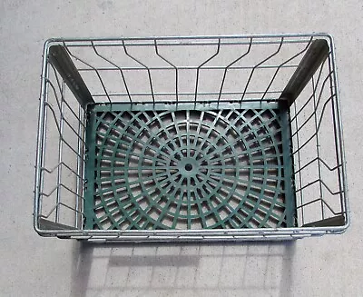 Vintage  5-77   Alta-Dena Metal Milk Crate / Plastic Bottom /19 X 13w X 11 • $35