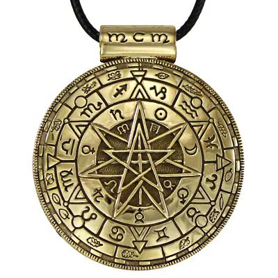 Large Bronze Magic Circle - Oboron Zell - Wicca Pagan Alchemy Pendant Talisman • $29.99