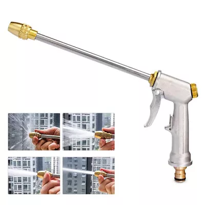 High Pressure Power Gun Water Spray Garden Hose Nozzle Car Clean Washer Silver • $8.94