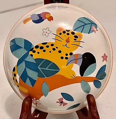 Mikasa Trinket Box Jungle Friends CC104 Multicolor Leopard Toucan 4.5'' Round • $6.99