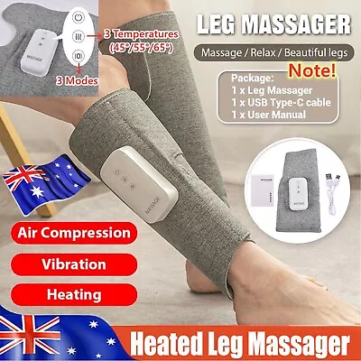 Leg Massager Heated Air Compression Foot Massagers Calf Circulation Muscle Relax • $66.99