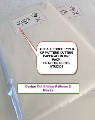 £7.99 • Buy 4.5 Mtr Pattern Cutting Paper Selection- 3 Types Spot & Cross & Plain -designers