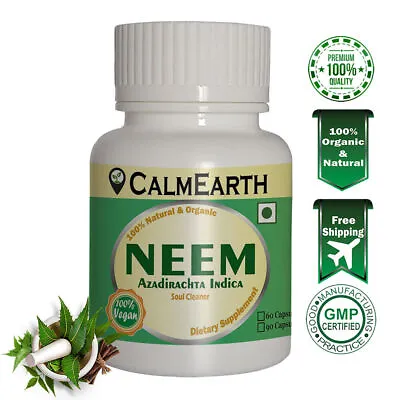 Neem Organic Capsules 500mg Blood Purifier Herbal Skin Azadirachta Indica • £6.34