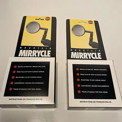 Two (2) Mirrycle Mountain Bike Rear-view Mirrors Handlebar Mount Adj. Fit • $23