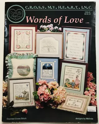 Cross My Heart WORDS OF LOVE Cross Stitch Patterns & Instruction Booklet VTG • $7.45