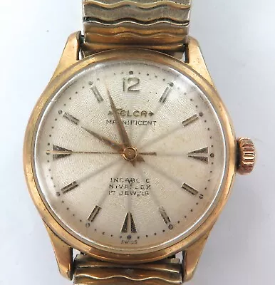 $139 • Buy 1960s Felca Magnificent Nivaflex Incabloc 17J Cal. 1506 1507 Mens Watch