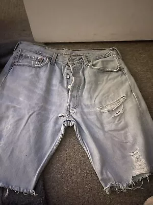 Levi's® Vintage Demin Shorts Ripped Blue Women’s Jeans • £15
