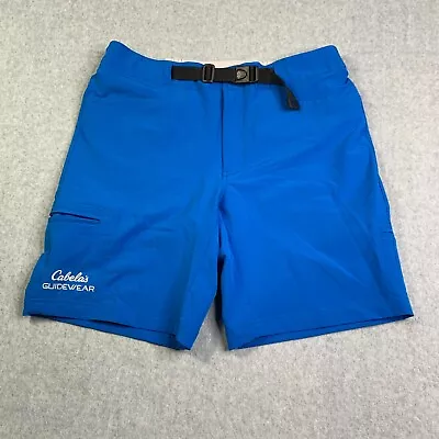 Cabela's Guidewear Shorts Mens Large Blue Belted Stretch Cargo Outdoor Active • $24.89