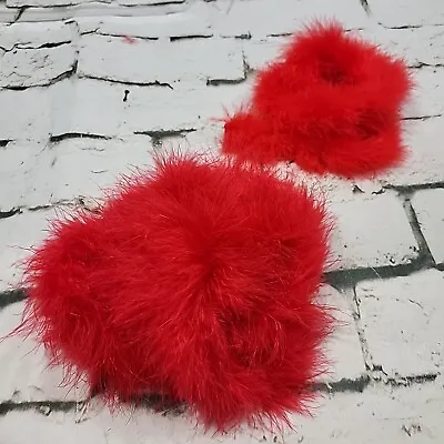 Marabou Feather Boa Crafting Trim Red Edging Lot Of 2 Pieces 2 Yrd And 1 Yrd  • $7.99