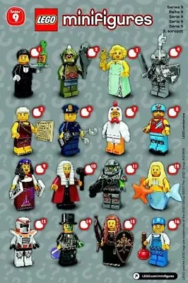 LEGO Minifigures: 71000 Series 9 Collectors Checklist *MINT* • $4.95