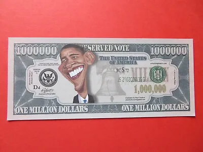 President Barack Obama $1000000 Note Fantasy Bill One Million Dollars US Gift • £1.29