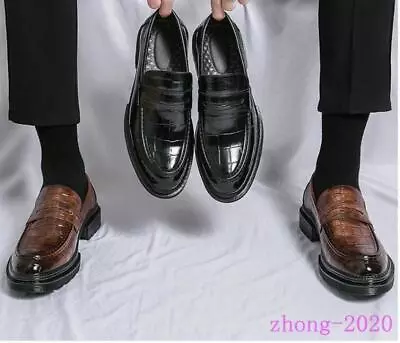 Men Slip On Faux Leather Platform Shoes Party Casual Club Prom Loafers Shoes  • $62.03