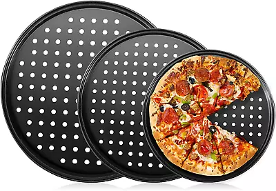 Baking Steel Pizza Pan With Holes Round Pizza Pan For Oven 9 Inch 11 Inch 12 • $26.77