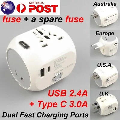$22.99 • Buy Universal International Travel Adapter 2 USB Power Plug Charger Converter Socket