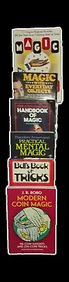 Lot Of 6 Magic Trick Books/Handbooks Cards Coins Mental Everyday Objects Etc • $29.99