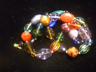 Beautiful Glass Beaded Necklace By Joan Rivers Multicolored 22 Inches • $9.95