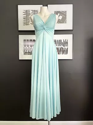 Vintage Olga Bodysilk Nightgown - Powder Blue With A Twist Knot Bodice 9692 S • $100