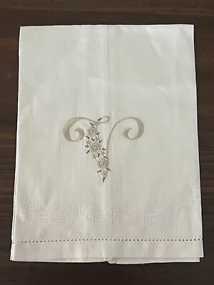  V  Monogram Embroidery Guest Hand Towel • $15