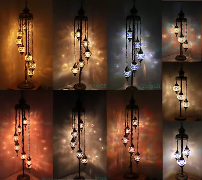 £84 • Buy 3/5/7/9 Glass Turkish Moroccan Colourful Mosaic Light Floor Lamp UK SAFE