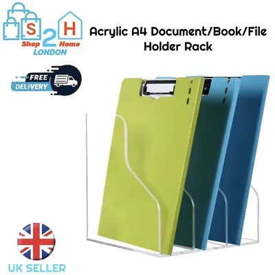 £32.95 • Buy Magazine Book File Rack File Holder Acrylic A4 Document Business Exhibition Desk
