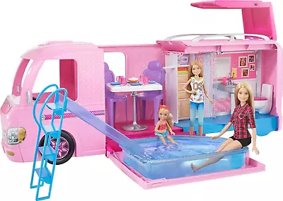 Barbie Camper Doll Playset With 50 Accessories Includes Waterslide 2 Hammocks • $153.99