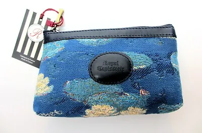  Monet  Tapestry Make-up Case With Leather Trim - Royal Tapisserie • $35