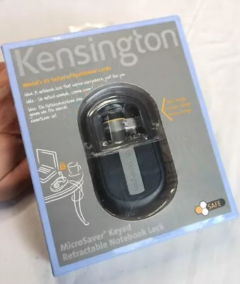 Kensington Computer Laptop Notebook Security Lock Retractable 1.2 Metre. 2 Keys. • £6.99