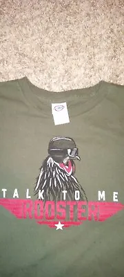 Men's Top Gun Shirt Size XL Color Green Talk To Me Rooster Vintage Movie Fighter • $10