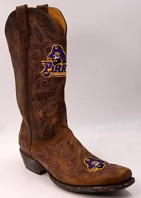 Gameday Boots NCAA East Carolina Pirates Men's Brown Leather Boots Sz 10.5 D • $51.74