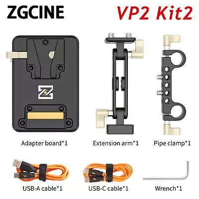 $88 • Buy ZGCINE VP2 Kit2 V-Mount Battery Plate Adapter For ZGCINE V50 V99 V Mount Battery
