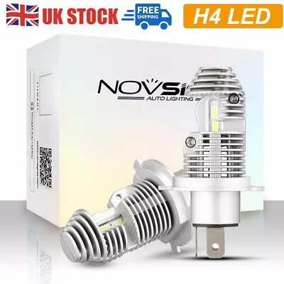 NOVSIGHT H4 9003 LED Headlight Conversion Kit Bulbs Hi Low Beam 50W 12000LM 12V • £26.99