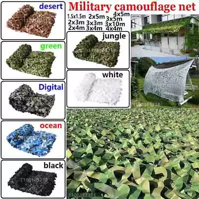 Military Camouflage Net Hunting Camouflage Net Garden Gazebo Net Car Awning • £36.16