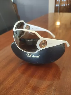 £287.93 • Buy Chopard Happy Diamonds SCH 012S White Shield Oversized Women Sunglasses