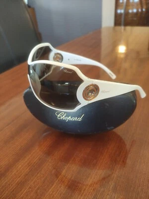 £287.93 • Buy Chopard Happy Diamonds SCH 012S White Shield Oversized Women Sunglasses