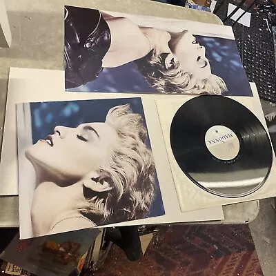 Madonna True Blue LP Record 1-25442 1986 Sire  & Poster Vinyl  VG+ • $9