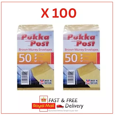 Small Brown Envelopes  X100 Dinner Money 100mm X 62 Mm Wages Packet Free P&P • £4.84