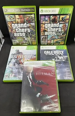 XBOX 360 Game Bundle/Lot (5) GAMES All Cases GTA 4&5 COD Ghosts Etc • $29.99