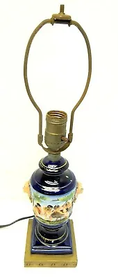 $52 • Buy Vintage Italian Cherub Decorative Blue Gold Painted Small Table Lamp Light 
