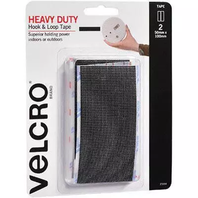 Velcro Brand Stick-On Heavy Duty Hook And Loop Tape 50x100mm Black Pack 2 • $23.95